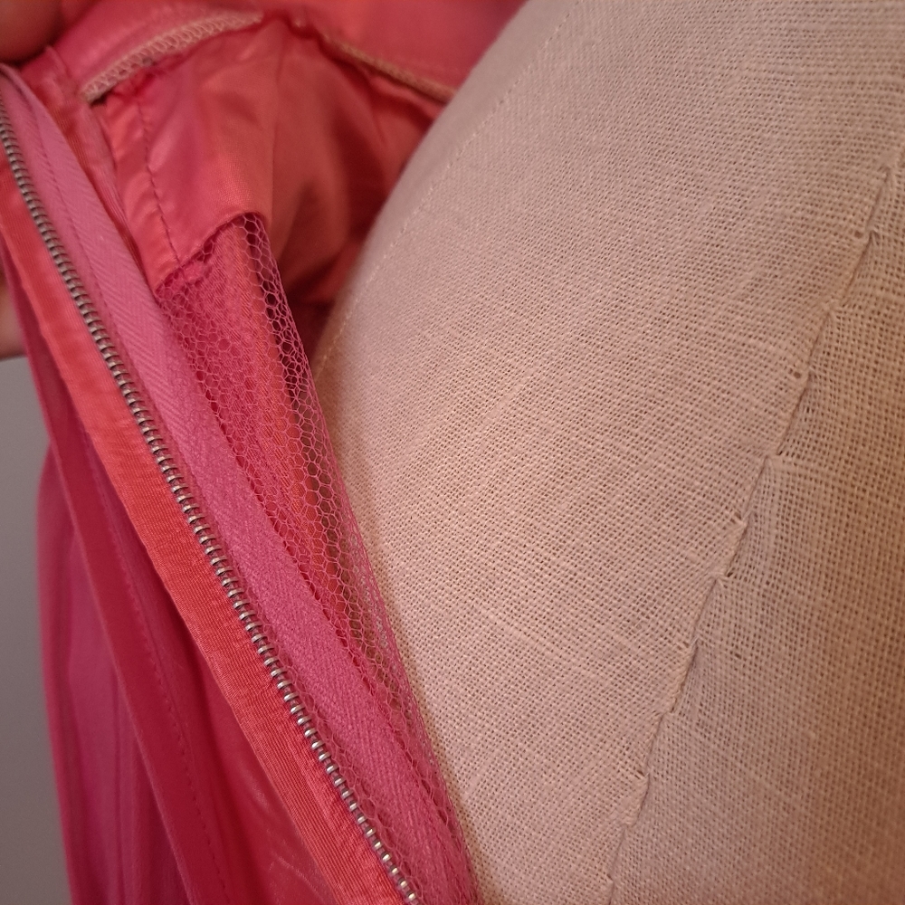 Vintage Pink 60's Silk Chiffon Sequin Gown Party Dress - Picture 12 of 13
